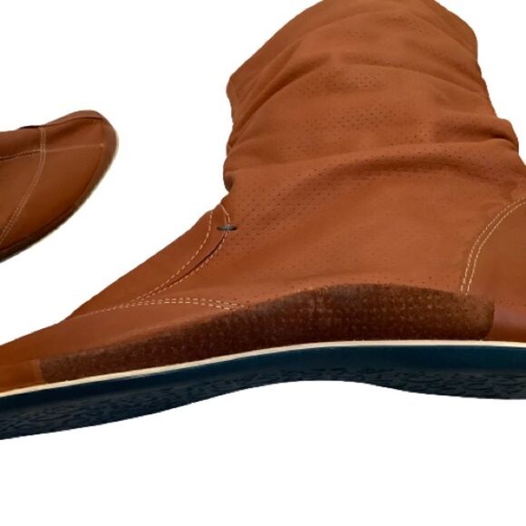 ECCO BROWN BREATHABLE LEATHER PULL ON BOOTIES SIZE 41 - Picture 12 of 16